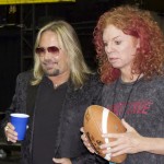 Motley Crue Frontman Vince Neil, Owner of the Las Vegas OUTLAWS With Carott Top at Game Opener