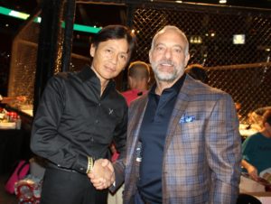 UFC CEO Lorenzo Fertitta with Pancrease MMA Japan CEO Mr. Sakai ringside at recent TUFF-N-UFF